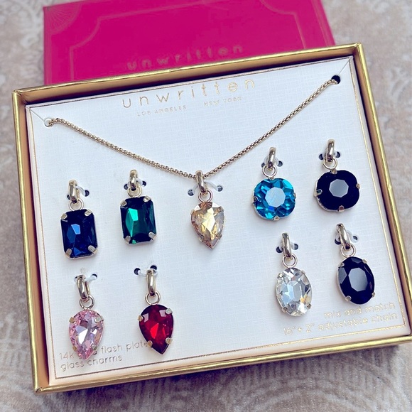 Brand New Unwritten 14K Gold Flash Plated Interchangeable Charm Necklace Set - Picture 2 of 14